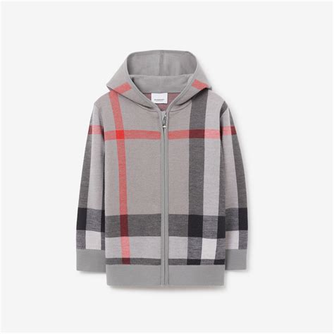 burberry samuel check hoodie|Check Wool Zip Hoodie in Sand .